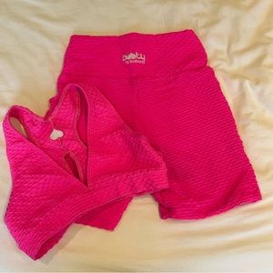 Booty by Brabants hot pink bike shorts and top set